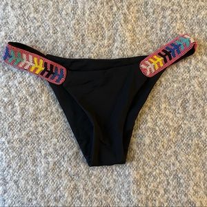 Mara Hoffman black and beaded bikini bottom